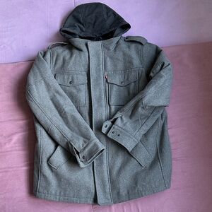 Levi’s Men’s Gray Jacket with Hood